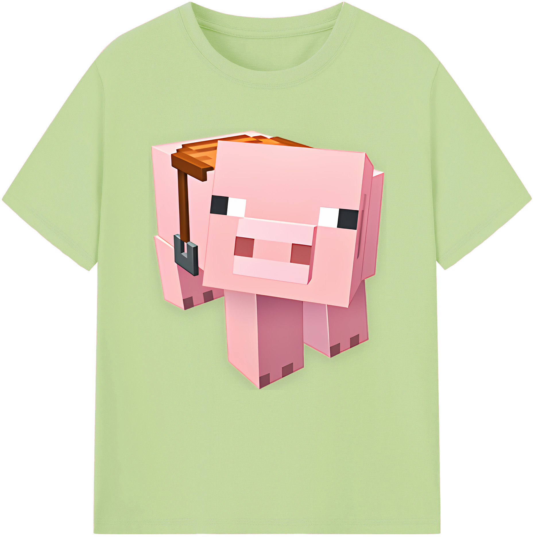 （画像用） マインクラフト ブロックの世界 Minecraft MC Block world 綿100％半袖Tシャツ（フロントプリント）